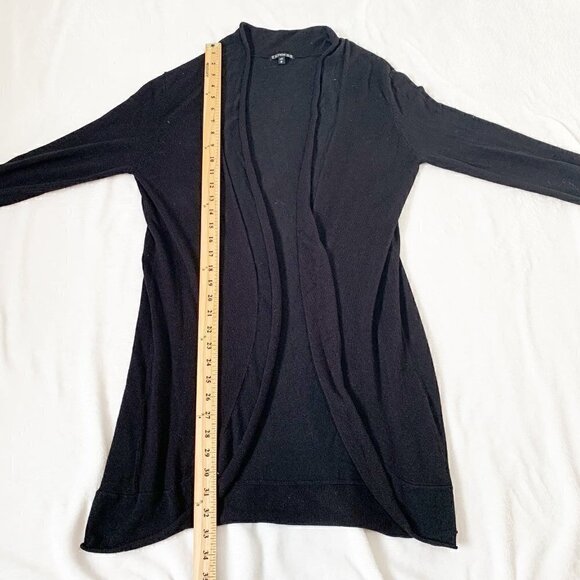 Express black tunic length long sleeve lightweight open‎ front cardigan sweater - Picture 6 of 6